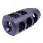 Guntec USA TANK9 .50 Beowulf Steel Compensator, Anodized Black, with Modern Ports Design.