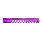Purple Guntec USA 15 M-LOK Handguard with Honeycomb Cut-Outs and Top Rail.