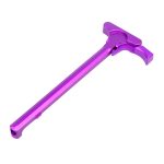 AR-15 purple anodized charging handle with ergonomic Gen 5 latch.