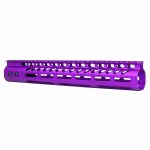 Purple 12-inch Guntec USA M-LOK handguard with lightweight, free-floating design.
