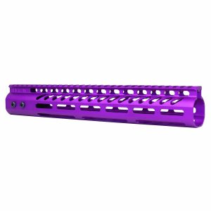 Purple 12-inch Guntec USA M-LOK handguard with lightweight, free-floating design.