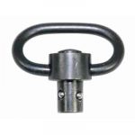 Blackened steel Quick Detach Sling Swivel Mount for rifles with D-shaped loop.