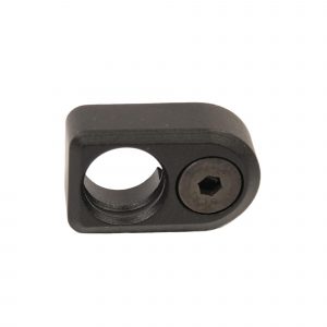 Black metal QD swivel adapter bracket for KeyMod system, with circular hole and hex socket.