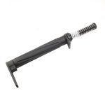 Black polymer pistol recoil spring guide rod assembly with metal spring for reliable cycling.