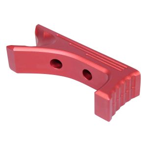 Red anodized aluminum angled grip for M-LOK system, Gen 2, with precision engineering.