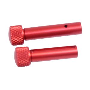 AR 5.56 Cal Extended Takedown Pin Set, Gen 2, Anodized Red.