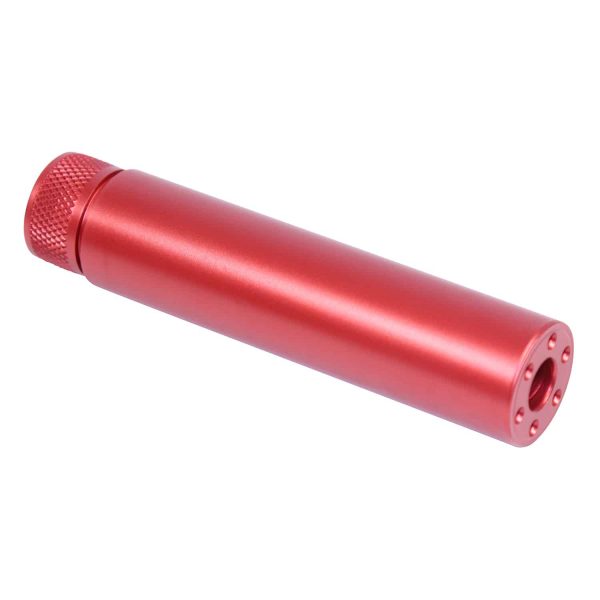 AR-15 5.5-inch Fake Suppressor in Anodized Red Finish.