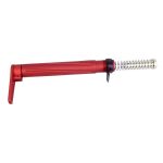 Red professional-grade handpiece tool with ergonomic grip and metallic spiral tip for precision work.