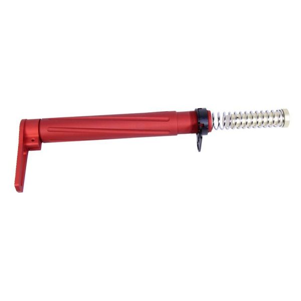 Red professional-grade handpiece tool with ergonomic grip and metallic spiral tip for precision work.