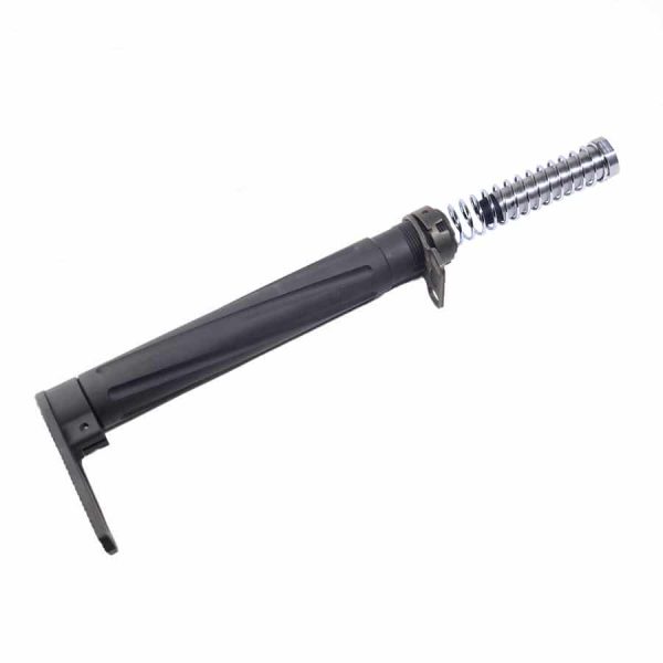 Classic matte black safety razor handle with chrome accents for durable, eco-friendly shaving.