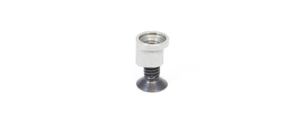 Elegant shaker with transparent top, dark metal base, suited for various kitchen decors.