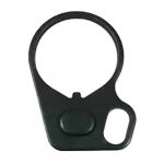 Black matte AR-15 sling adapter with circular ring for secure, hands-free carrying.