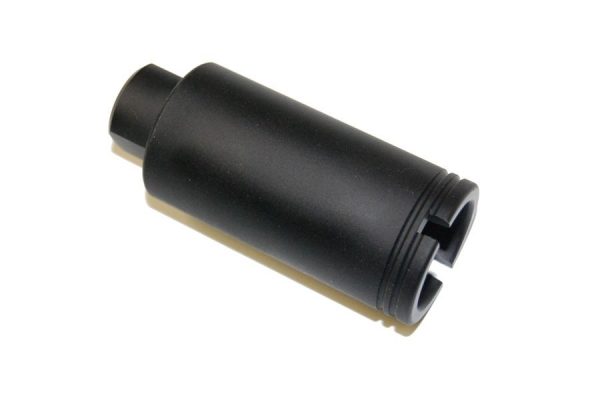 Guntec USA 9mm AR-15 Cone Flash Can suppressor on white background.