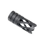 Guntec USA AR-15 9mm spiral flash hider with precise machining and matte finish.