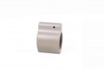 AR-15 Low Profile Gas Block in Flat Dark Earth with smooth finish and alignment hole.