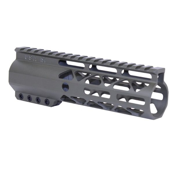 Guntec USA 7-inch OD Green M-LOK Free Floating Handguard with Top Rail.