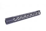 Guntec USA 15-inch black M-LOK AR rifle handguard with full Picatinny rail.