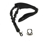Deluxe Black Tactical Bungee Sling with Quick-Detach Hook and Adapter.
