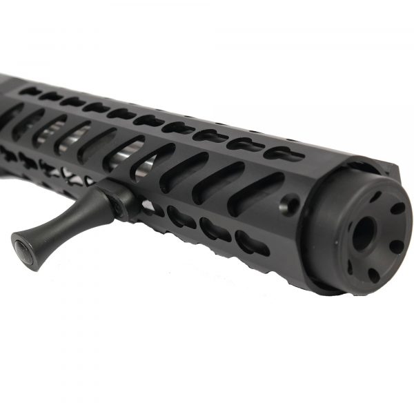 Guntec USA KeyMod Handstop, detailed tactical rail with vents and mounts.