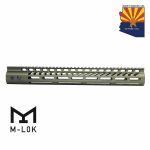 Guntec USA 15 Green M-LOK Free Floating Handguard with Monolithic Rail.