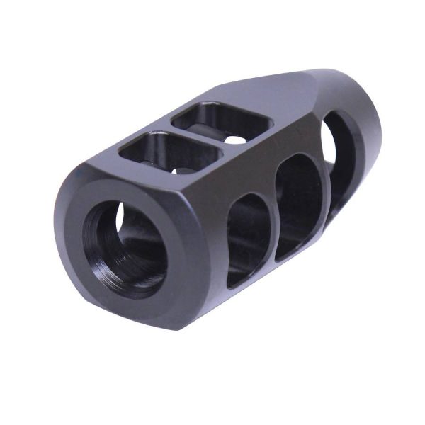 Guntec USA TANK9 450 Bushmaster steel muzzle brake with multi-port design.