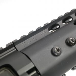 Guntec USA 15 M-LOK handguard for .308, monolithic top rail, anodized black.