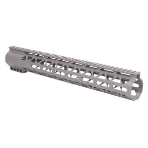 Guntec USA 15 M-LOK handguard for .308 rifles with monolithic top rail in flat dark earth.