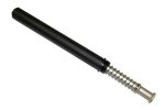 Partially extended tactical baton with non-slip handle and metallic spiral extension for defense.