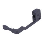 Gunmetal gray trigger guard with mounting holes, durable design for firearm protection, white background.