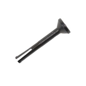 Precision automotive valve removal tool with dark metallic body for engine maintenance.