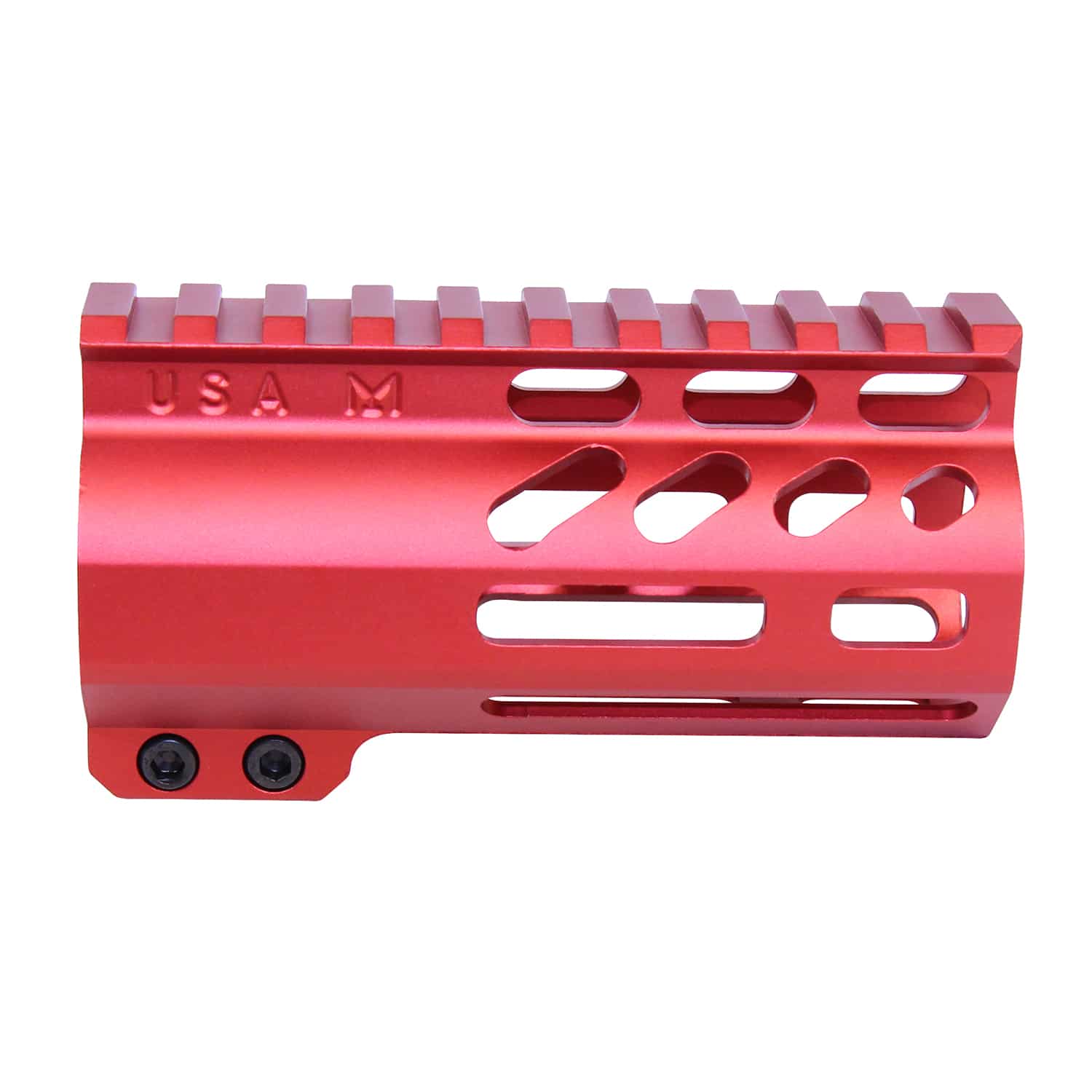 4" AIR-LOK Series M-LOK Compression Free Floating Handguard With Monolithic Top Rail (Anodized Red)