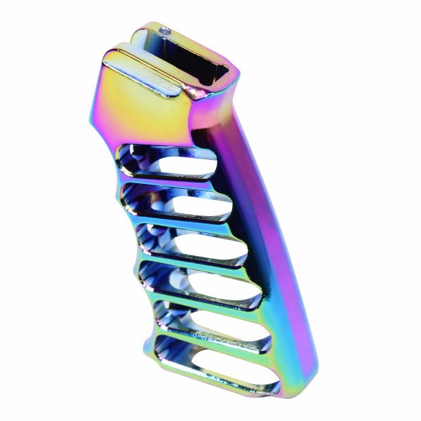 Ultralight Series Skeletonized Aluminum Pistol Grip (Rainbow Pvd Coated)
