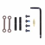 AR-15 anti-rotation pin set in burnt bronze with tools and screws.