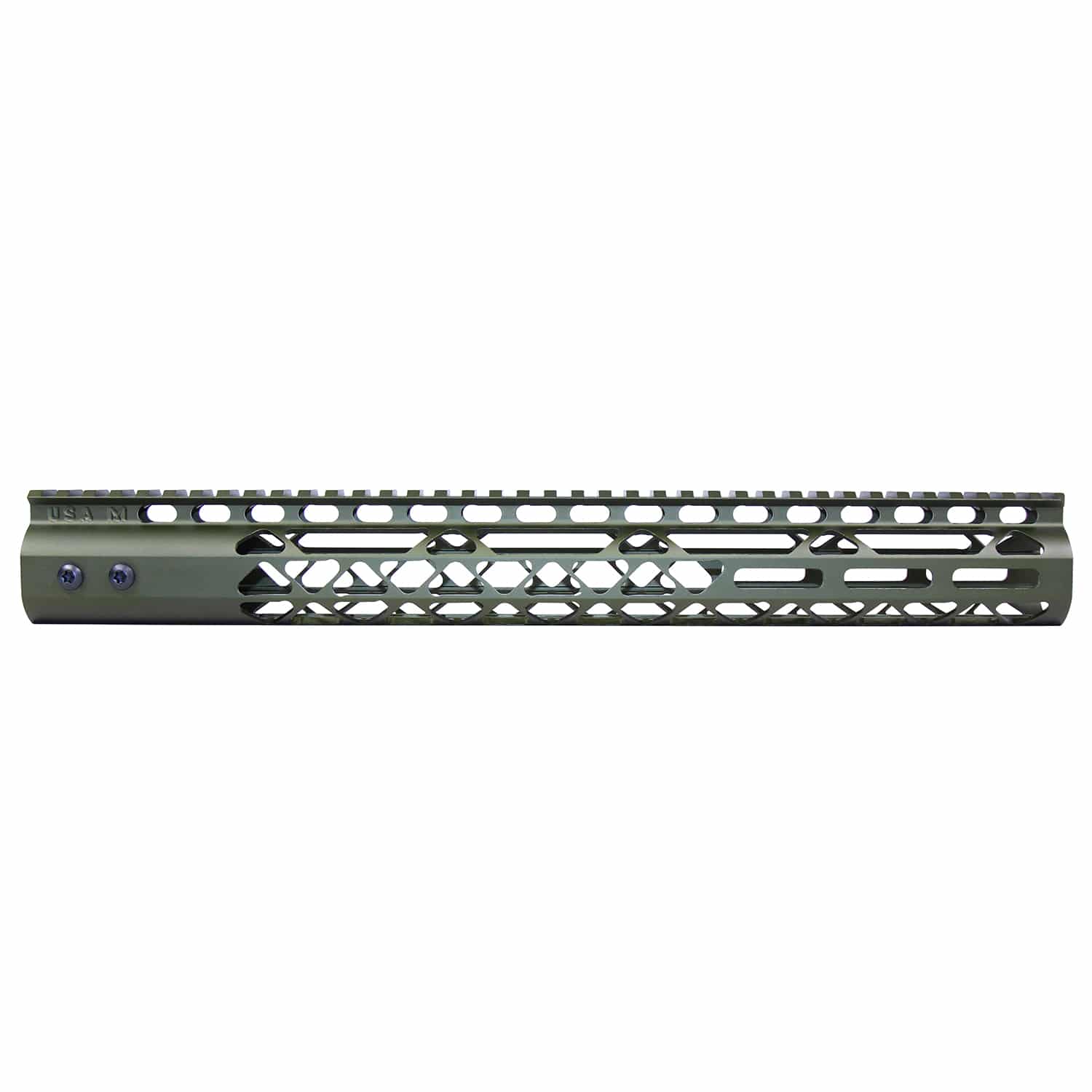15" Air Lite Series M-LOK Free Floating Handguard With Monolithic Top Rail (Anodized Green)