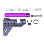 AR-15 Micro Breach Pistol Brace Kit components in purple and black.