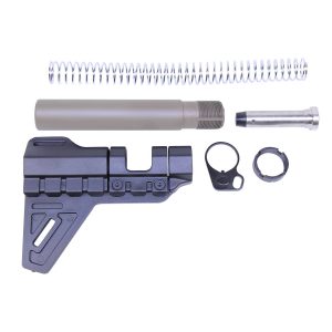 AR-15 Micro Breach Pistol Brace Kit parts in flat dark earth finish.