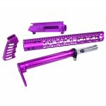 AR-15 Skeletonized Airlite Series Complete Furniture Set W/ Matching Upper Receiver (Anodized Purple)