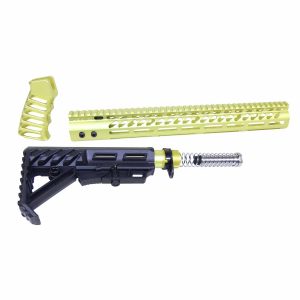 AR-15 Ultralight Series Complete Furniture Set (Anodized Neon Yellow)