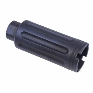 Gen 2 AR-15 Slim Line Cone Flash Can with matte black finish and grooved texture.