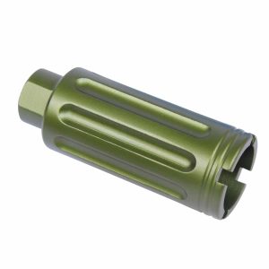 Guntec USA Green Anodized AR-15 Slim Line Cone Flash Can, Gen 2.