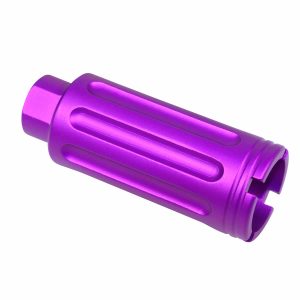 Purple AR-15 Gen 2 Slim Line Cone Flash Can with grooved grip.