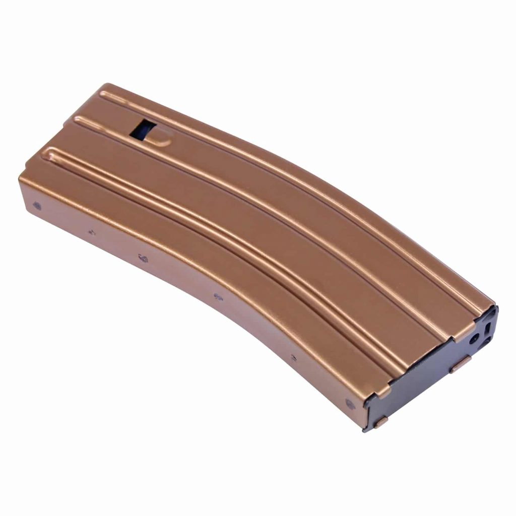 AR 5.56 Cal Aluminum 30 Rnd Mag With Anti-Tilt Follower (Anodized Bronze)