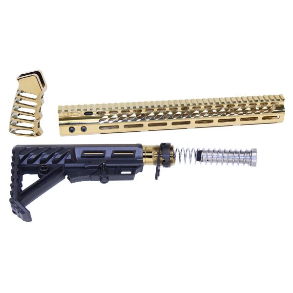 AR-15 Ultralight Series Complete Furniture Set (Gold Plated)