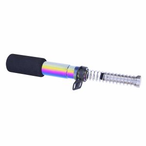 AR-15 Pistol Buffer Tube with Rainbow PVD Coating.