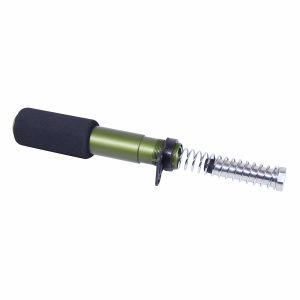 Green AR-15 pistol buffer tube kit with ergonomic foam pad and durable metal spring.