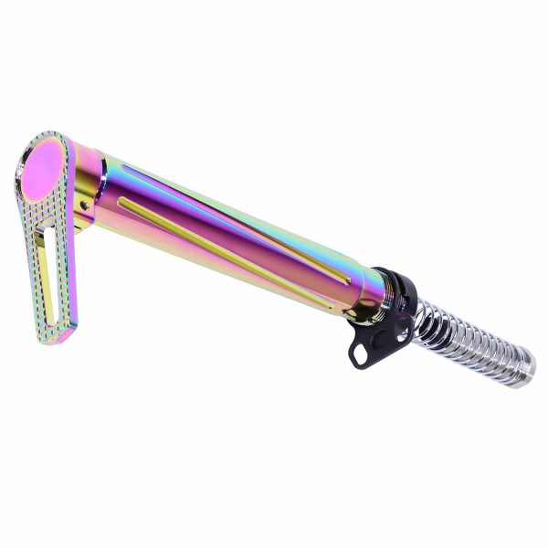 AR-15 Airlite Minimalist Stock with Rainbow PVD Coating.