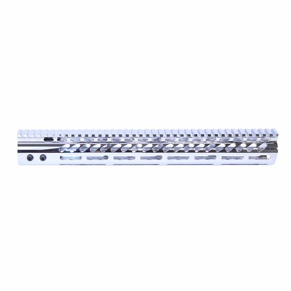 15" Ultra Lightweight Thin M-LOK Free Floating Handguard With Monolithic Top Rail (Chrome)