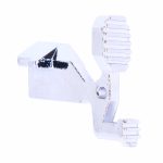 Chrome AR-15 Extended Bolt Catch, sleek and ergonomically designed.