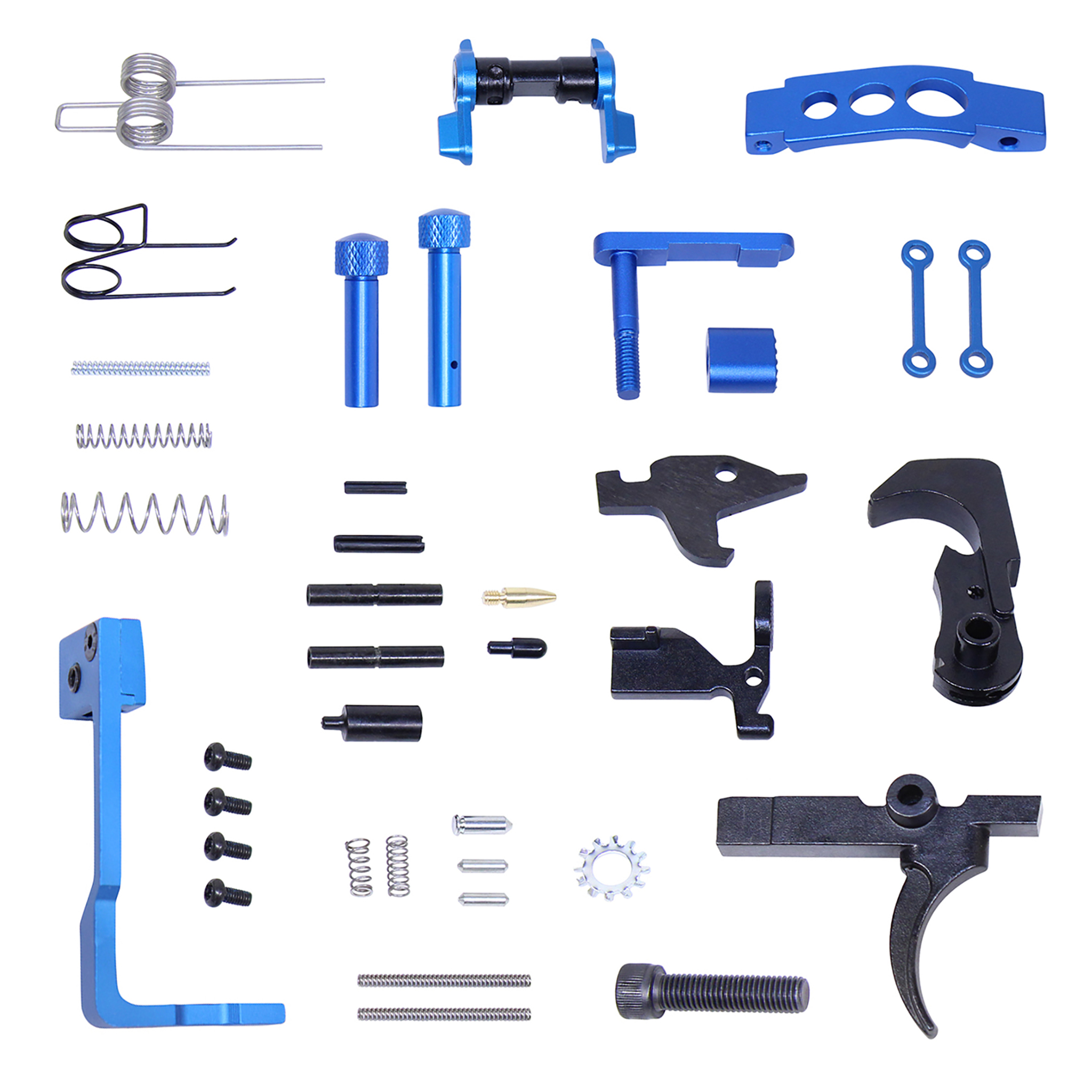 LPK-ENH-BLUE_TT AR-15 Enhanced Lower Parts Kit With Upgrades (Anodized Blue) - Image 1