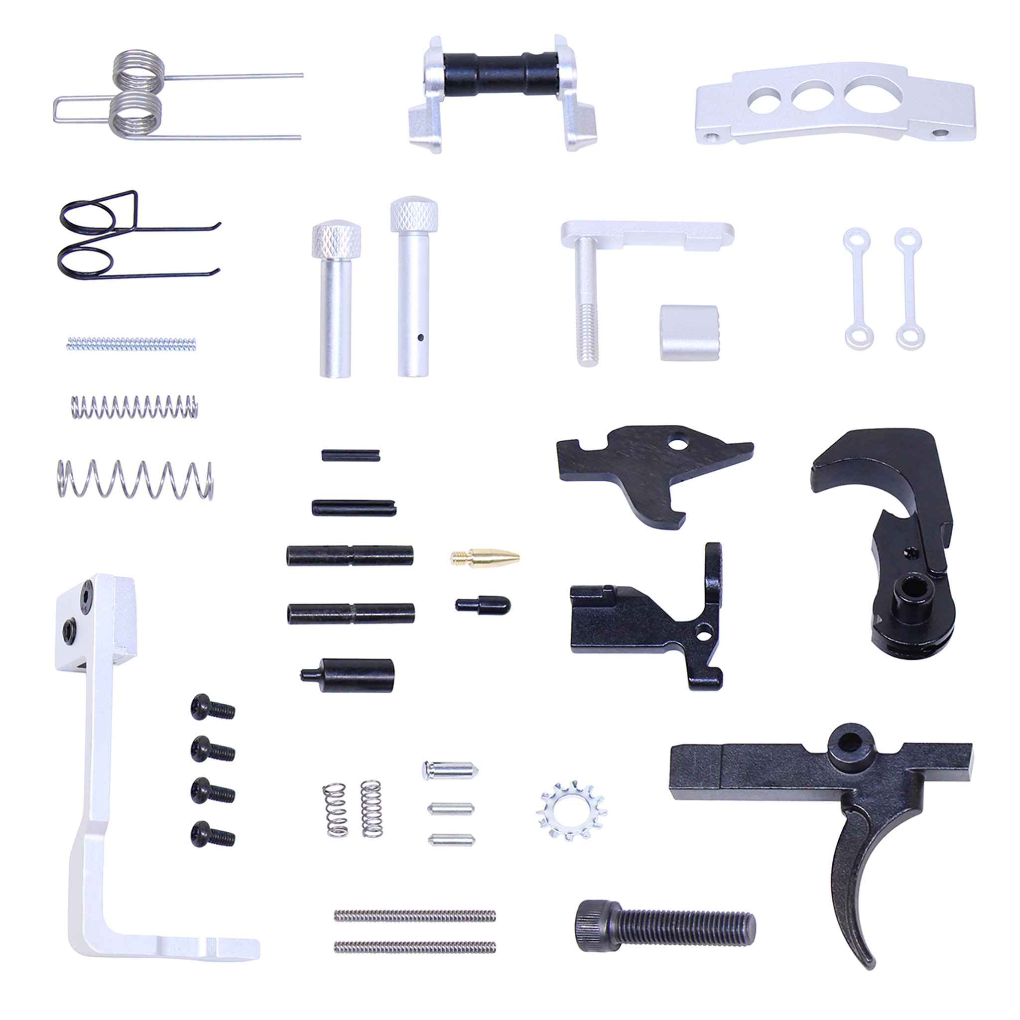 LPK-ENH-CLEAR_TT AR-15 Enhanced Lower Parts Kit With Upgrades (Anodized Clear) - Image 1